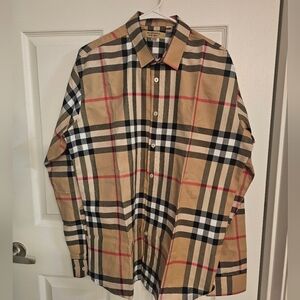 Mens Burberry london NOVA Check Luxury Button Down XL